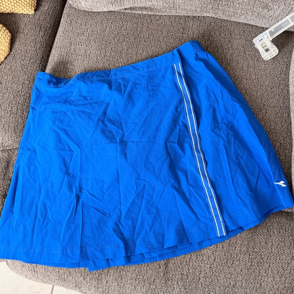 Diadora Royal Blue Athletic Skirt with White Logo Tag